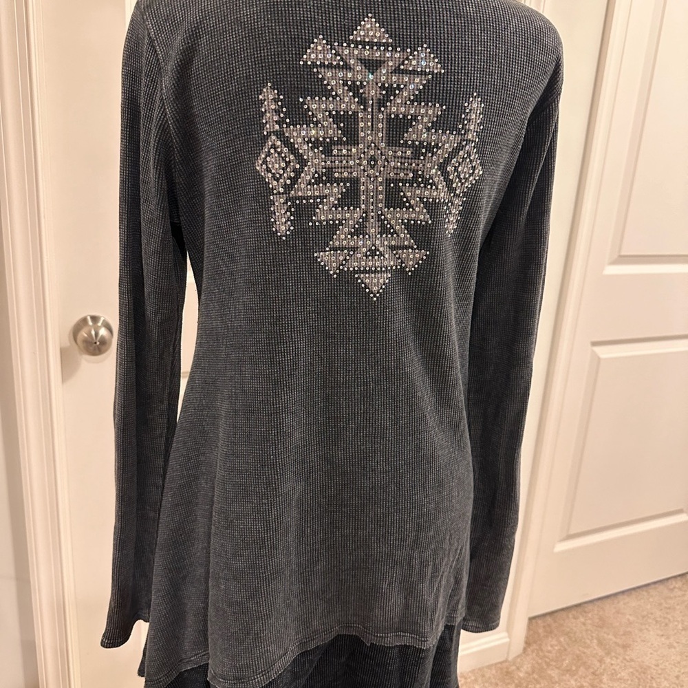 Talk about Western Bling’n Texas! Thermal long sleeve Tunic - 1X - Picture 4 of 7